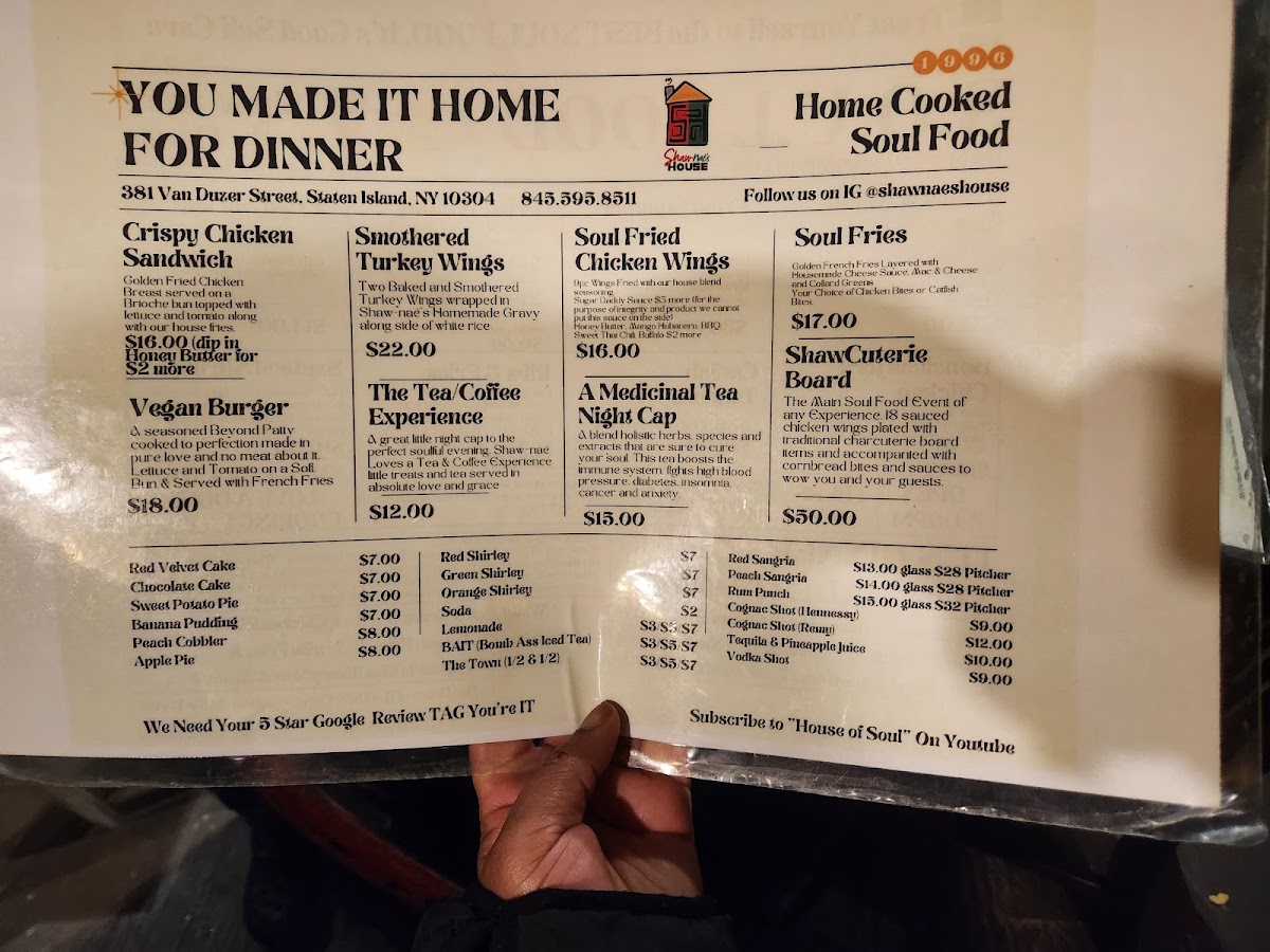 Menu Shaw-Nae’S House-4